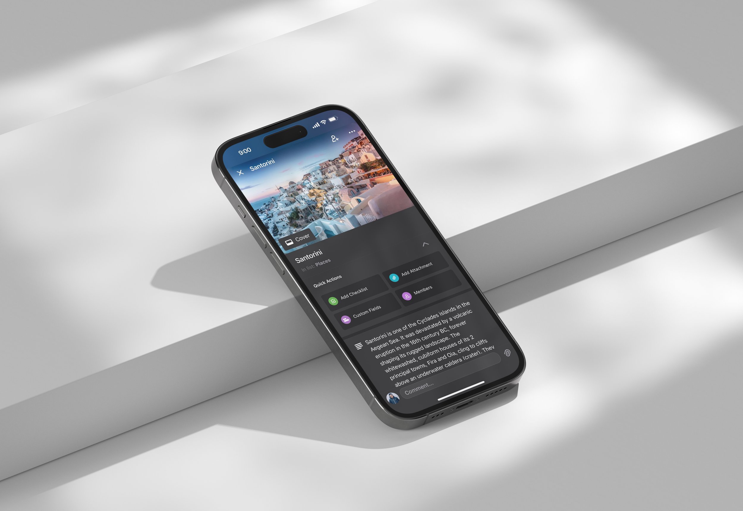 Trello mobile redesign on an iPhone